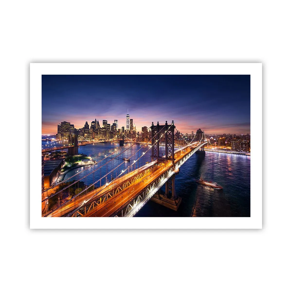 Poster - Down the Illuminated Bridge - 70x50 cm