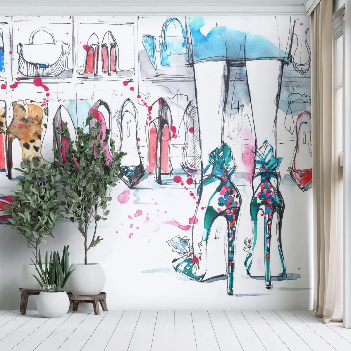 Self-Adhesive Photo Wallpaper Deluxe Sticker - Open, Sesame! - Women's Wardrobe, Fashion, Bag - 250x175 cm