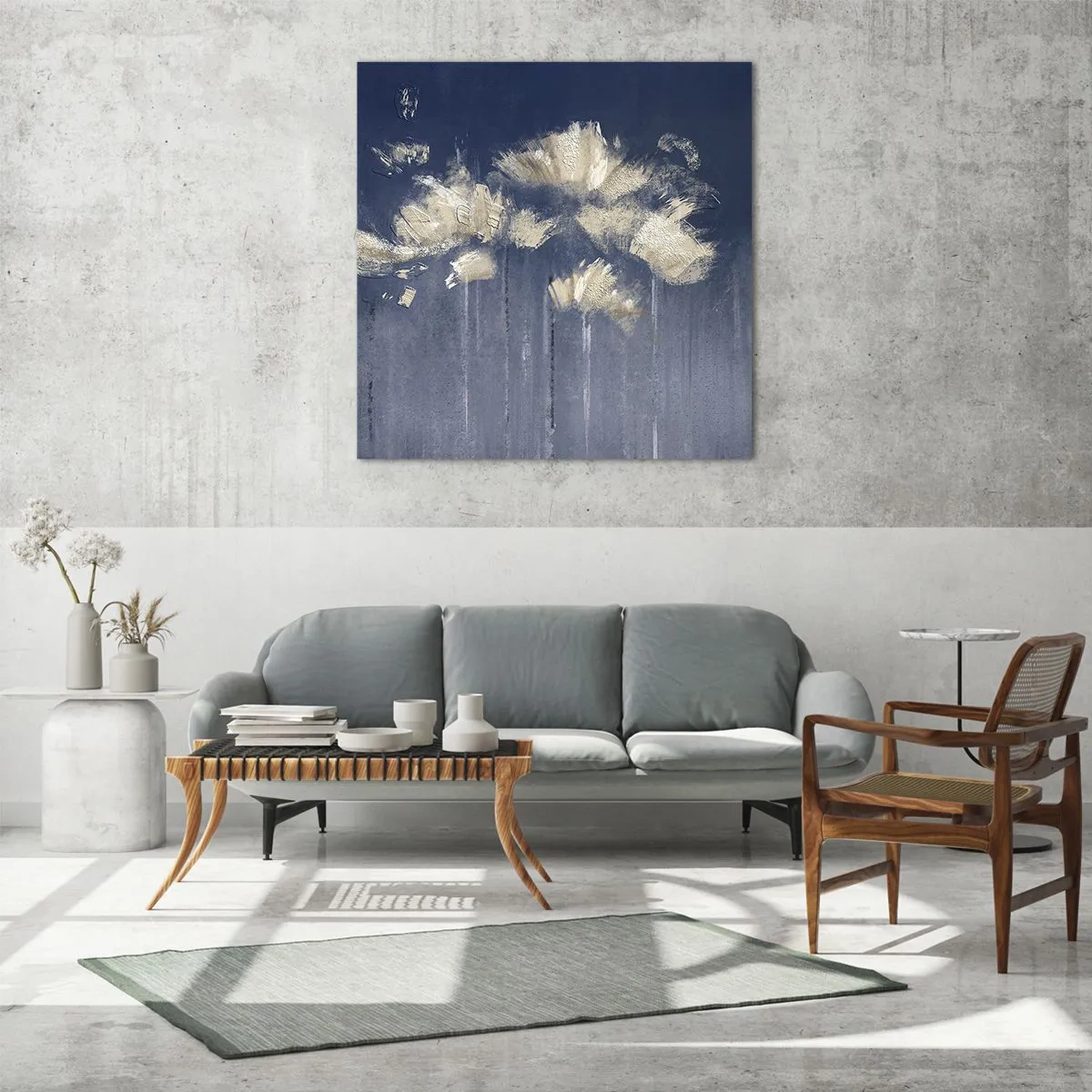 Glass picture - Like Flakes in the Wind - 60x60 cm