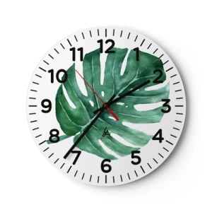 Wall clock - Clock on glass - Green Concept - 40x40 cm