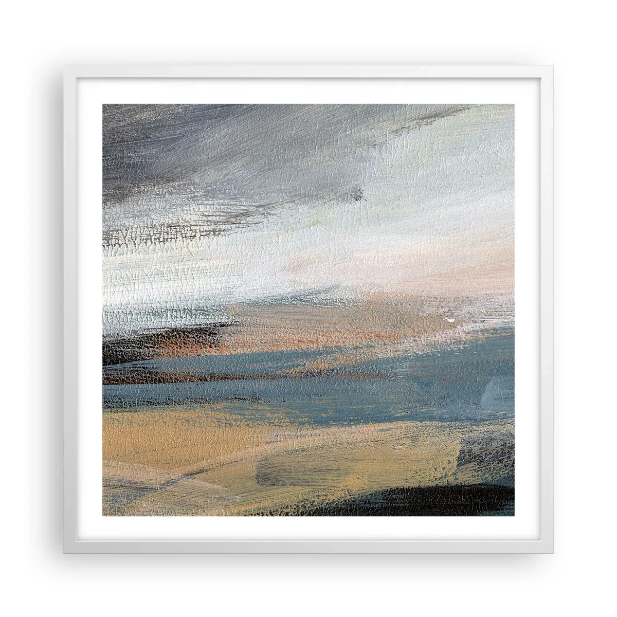 Poster in white frmae - Abstract: Northern Landscsape - 60x60 cm