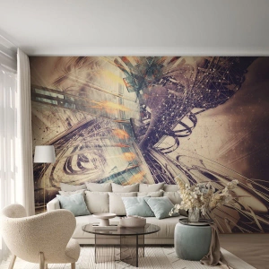 Photo Wallpaper Premium Canvas - At High Speed - Abstraction, Piece, Graphics - 250x175 cm