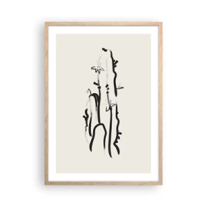 Poster in light oak frame - Blooming Herb - 50x70 cm