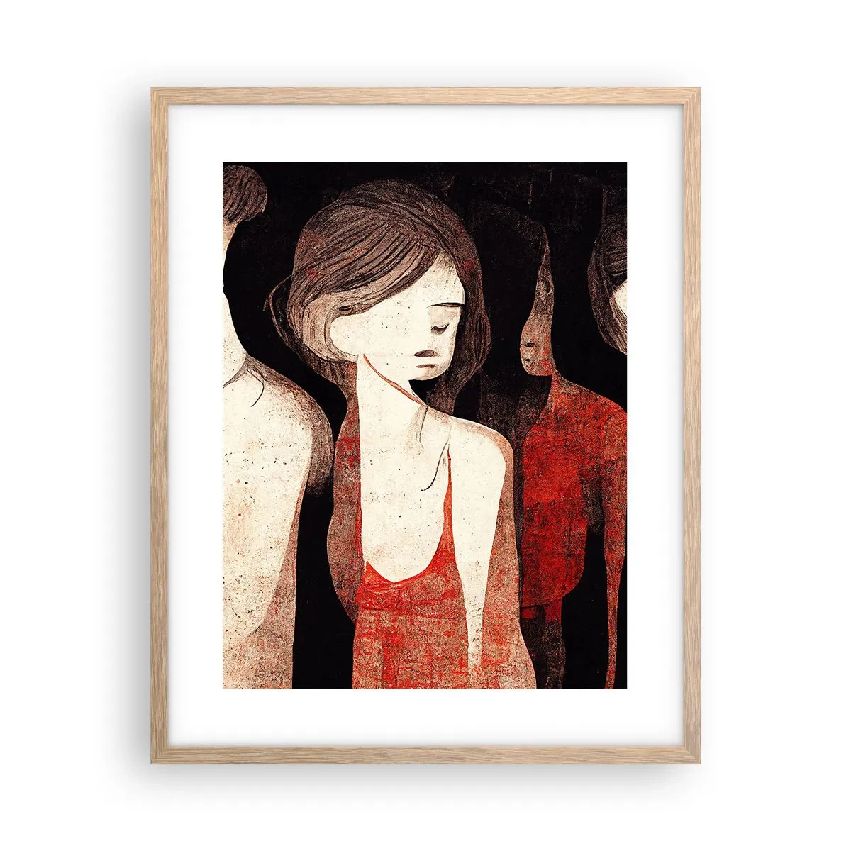 Poster in light oak frame - Madonnas from Darkness - 40x50 cm