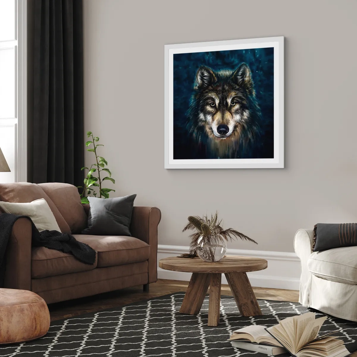 Poster in white frmae - Alpha? And Omega - 60x60 cm