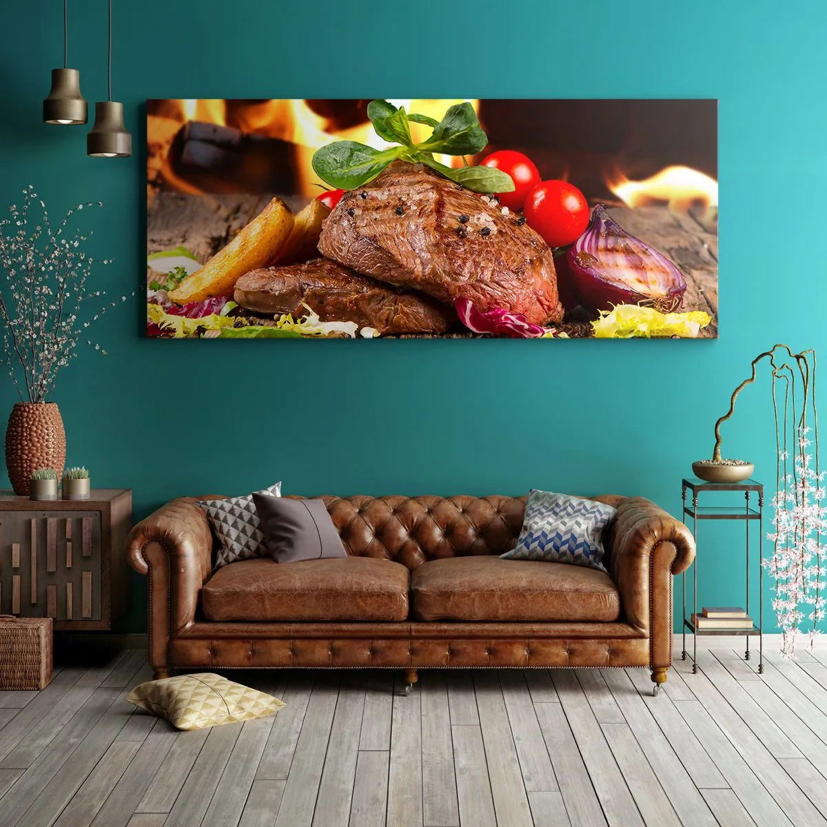 Canvas picture - Smokey Barbecue - 160x50 cm