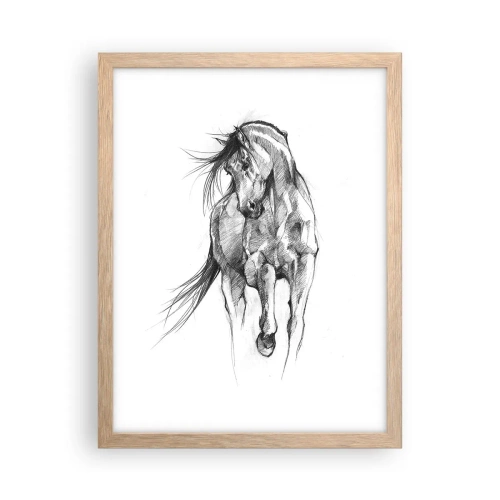 Poster in light oak frame - In a Graceful Trot - 30x40 cm