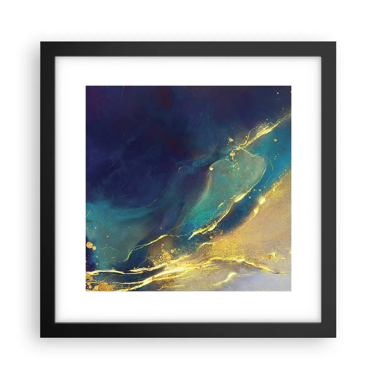 Poster in black frame - Golden Flood - 30x30 cm