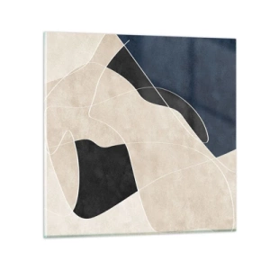 Glass picture - Abstract Composition - Contrast of Colours - 40x40 cm