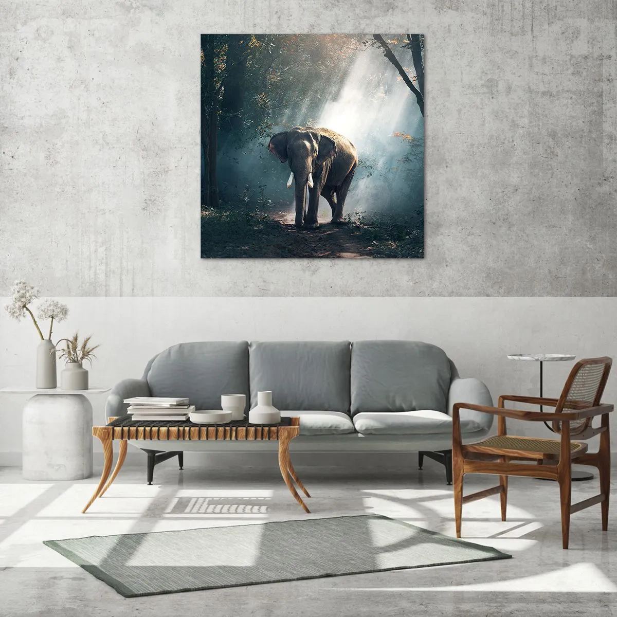 Glass picture - Quiet Stroll - 60x60 cm