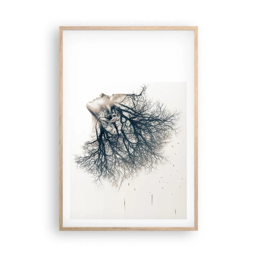 Poster in light oak frame - Listening to the Whisper of the Trees - 61x91 cm