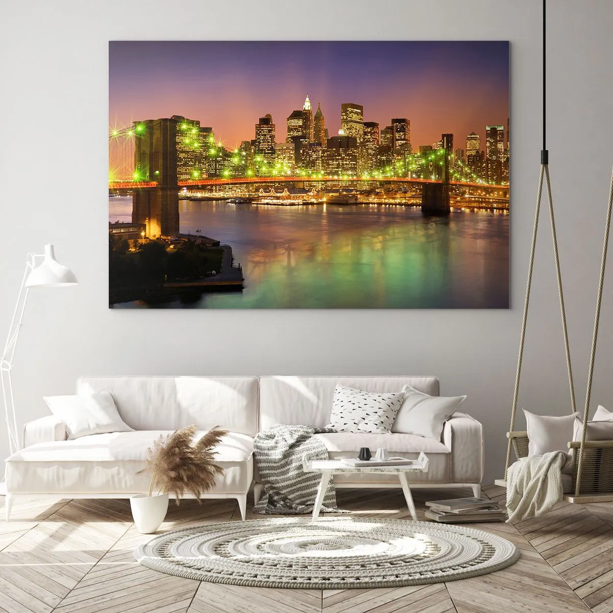 Glass picture - Here Light is Always on - 100x70 cm