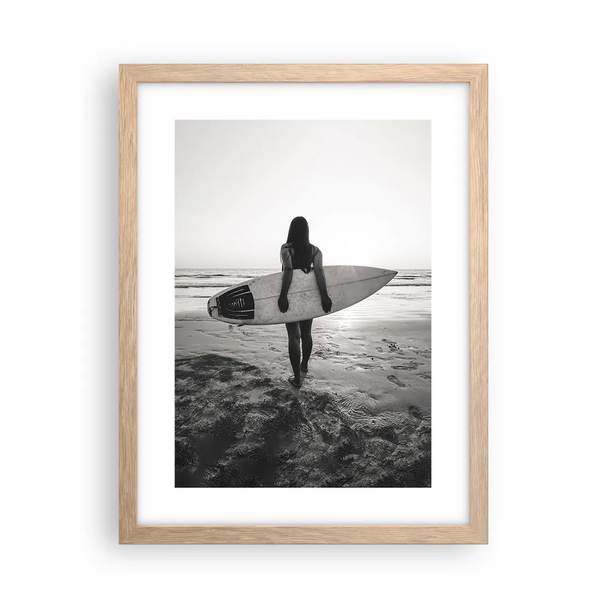 Poster in light oak frame - Daughter of Sea Wave - 30x40 cm