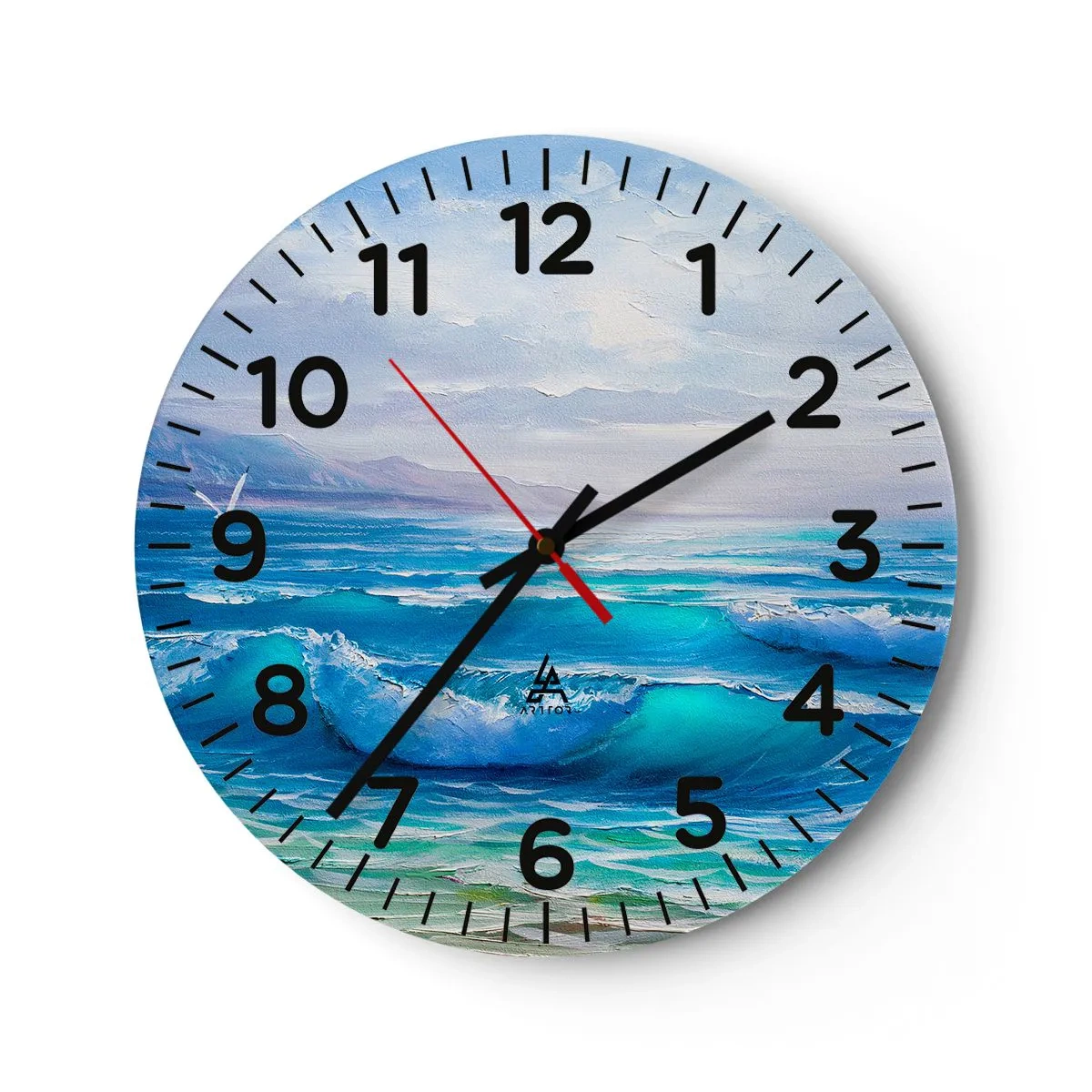 Wall clock - Clock on glass - It Brings Bliss - 30x30 cm
