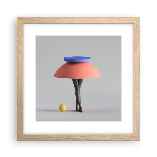 Poster in light oak frame - Surrealistic Composition - 30x30 cm