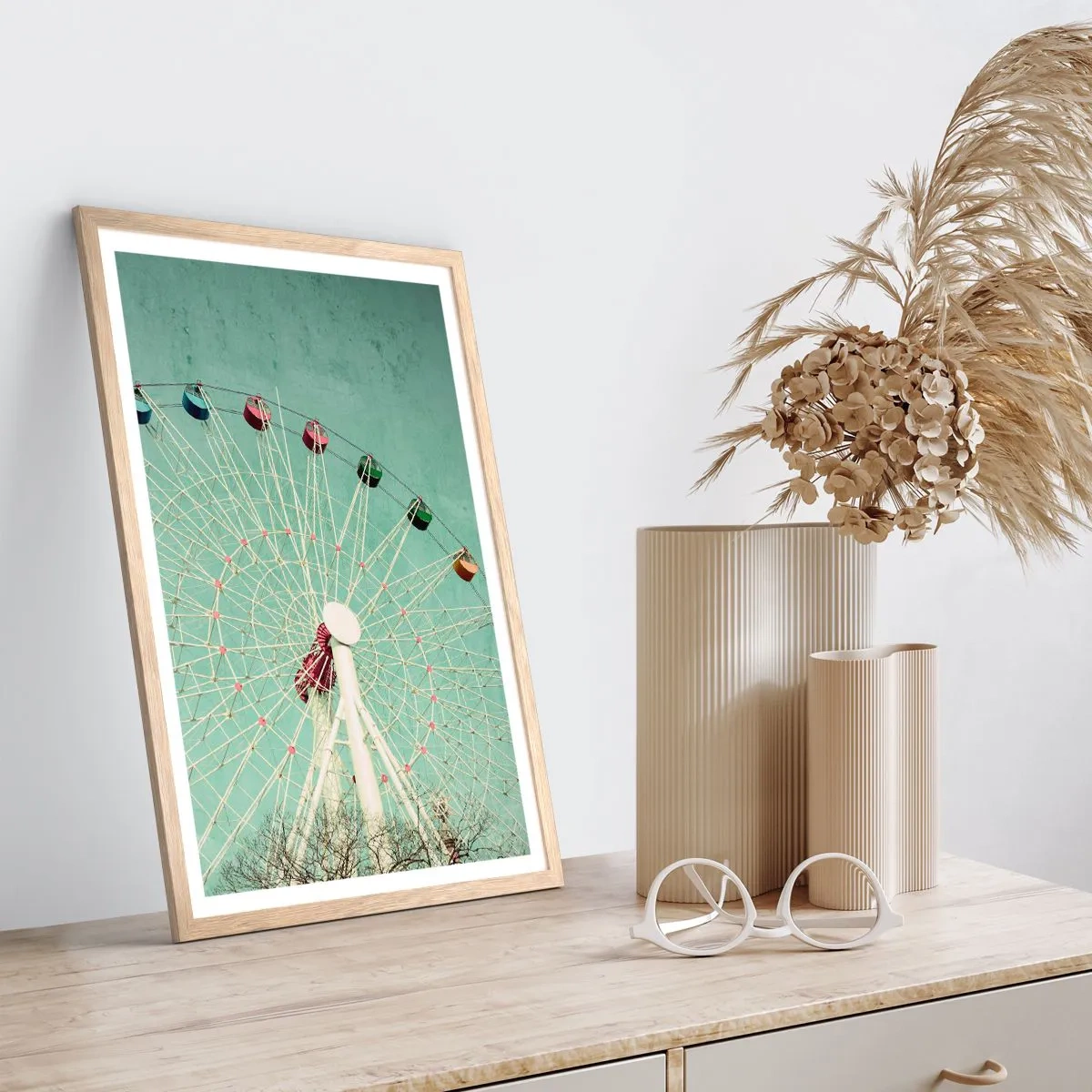 Poster in light oak frame - Come Have Fun - 30x40 cm