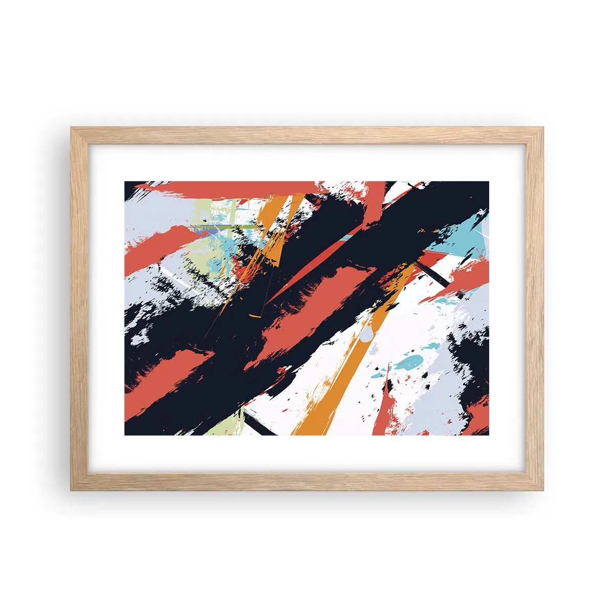 Poster in light oak frame - Dynamic Composition - 40x30 cm