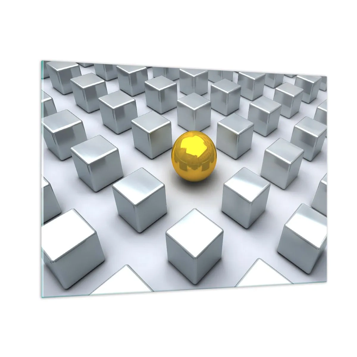 Glass picture - Why Me? Geometric Composition. - 100x70 cm