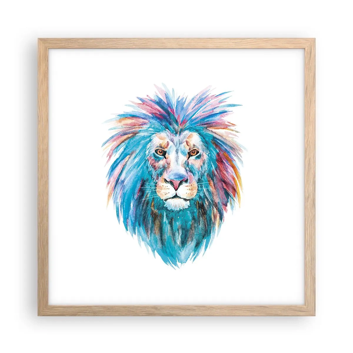 Poster in light oak frame - Electrifying Aura - 40x40 cm