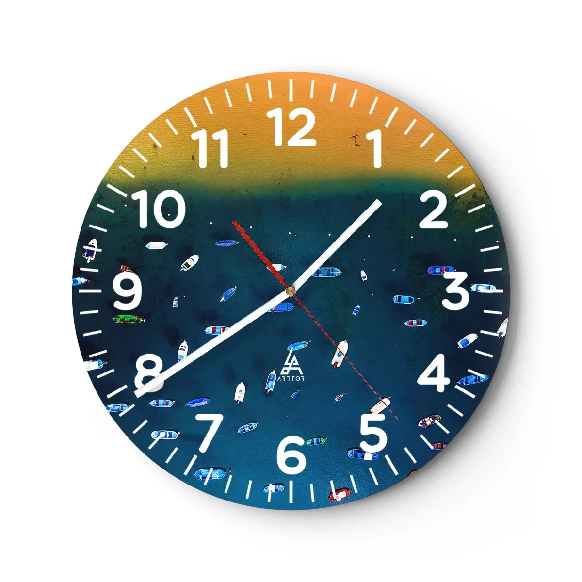 Wall clock - Clock on glass - Holiday Game - 30x30 cm