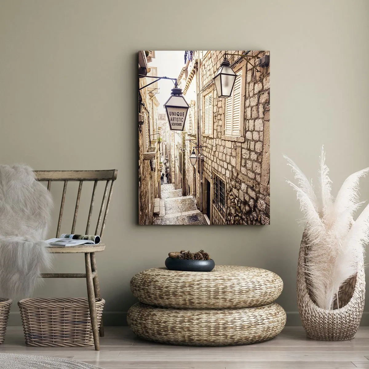 Canvas picture - Charming Alley - 65x120 cm