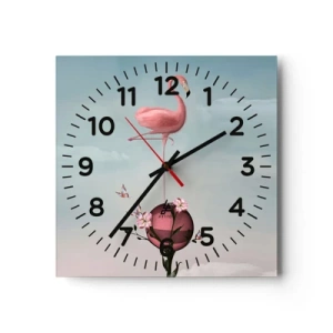 Wall clock - Clock on glass - Allegory of a Basketball - 40x40 cm