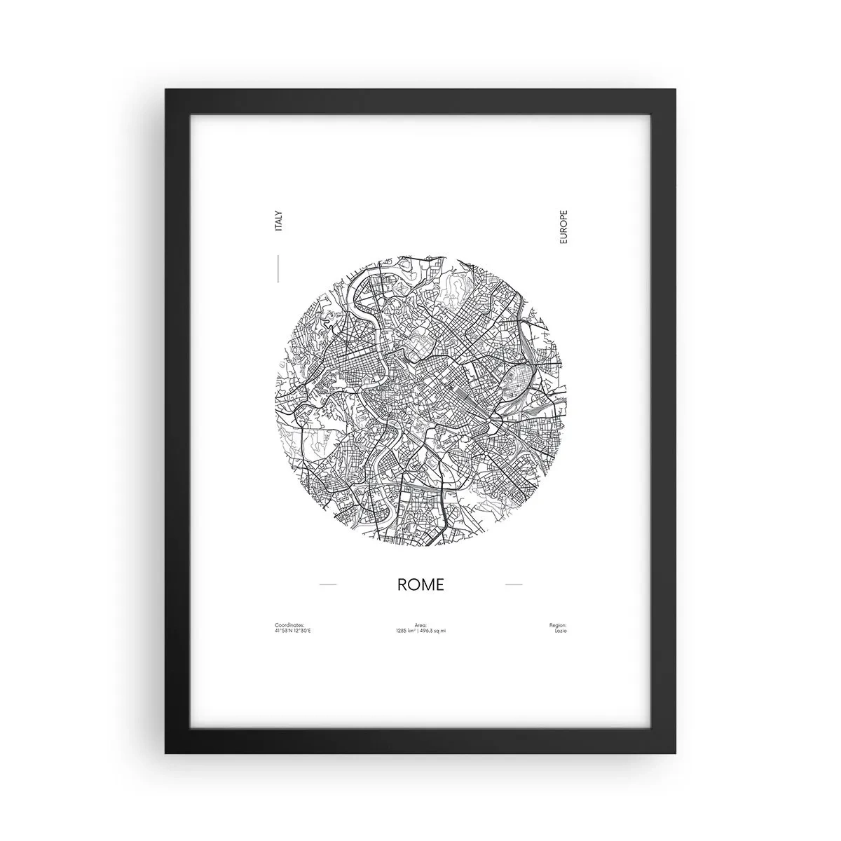Poster in black frame - Anatomy of Rome - 30x40 cm