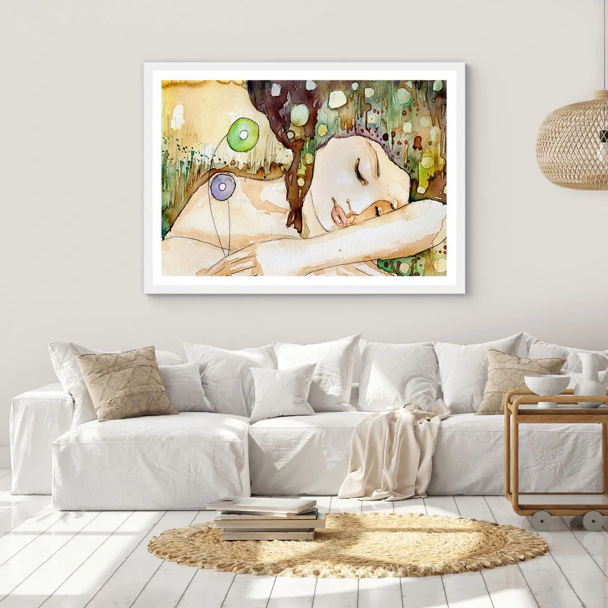 Poster in white frmae - Emerald and Violet Dream - 40x30 cm