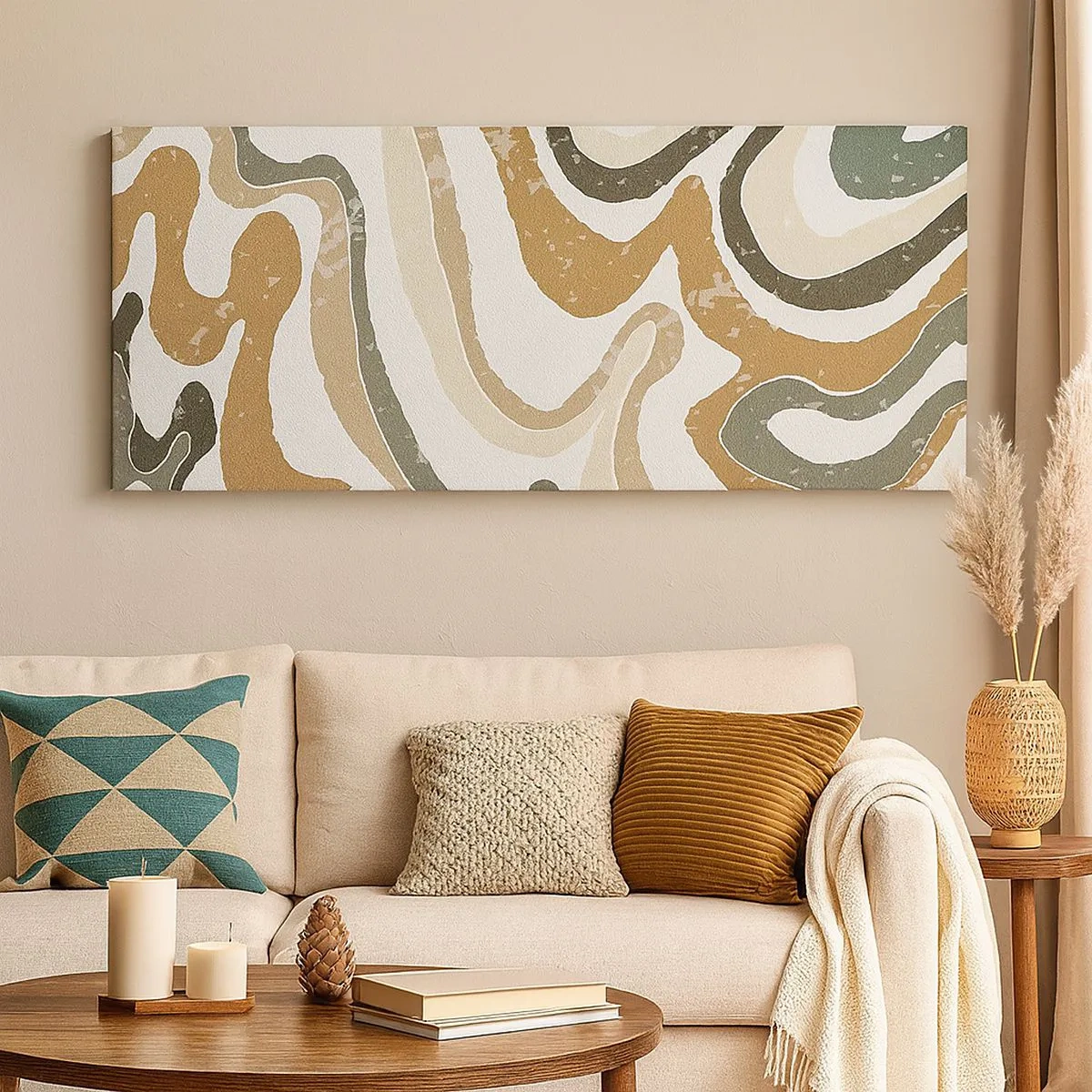 Canvas picture - Meanders of Earth Colours - 100x40 cm