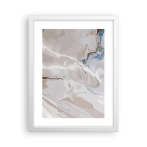 Poster in white frmae - Blue Meanders under White - 30x40 cm