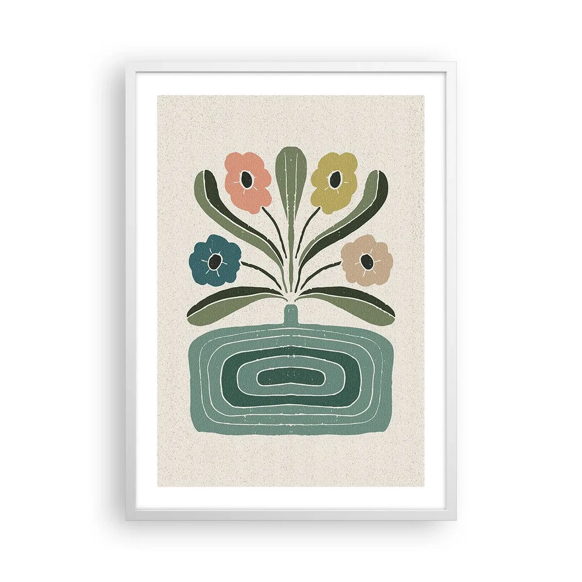 Poster in white frmae - Symmetrical Bouquet - 50x70 cm