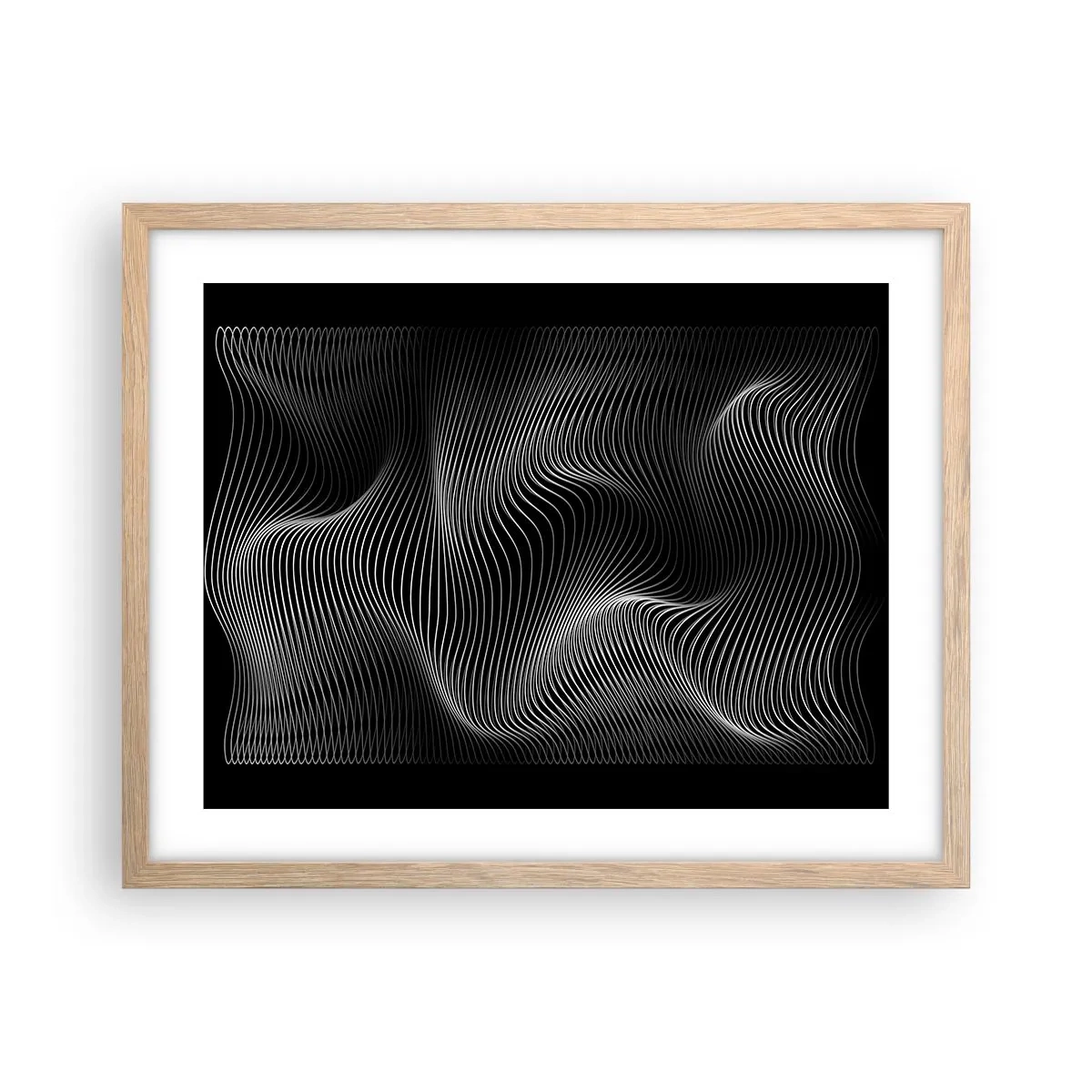 Poster in light oak frame - Dance of the Light in Space - 50x40 cm