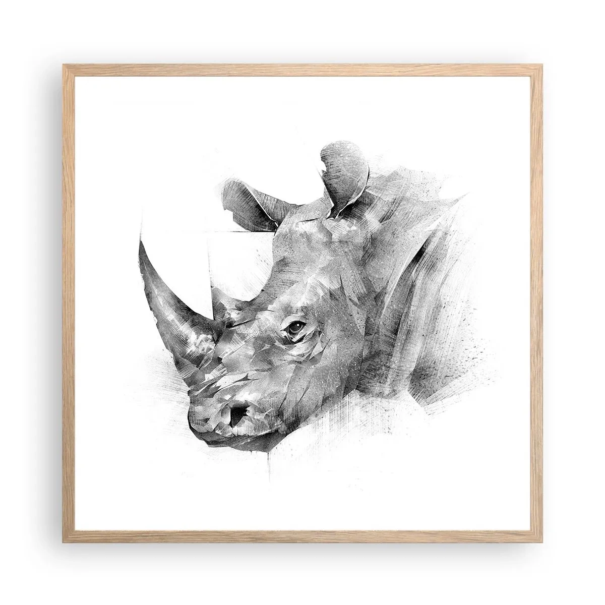 Poster in light oak frame - African Portrait - 60x60 cm