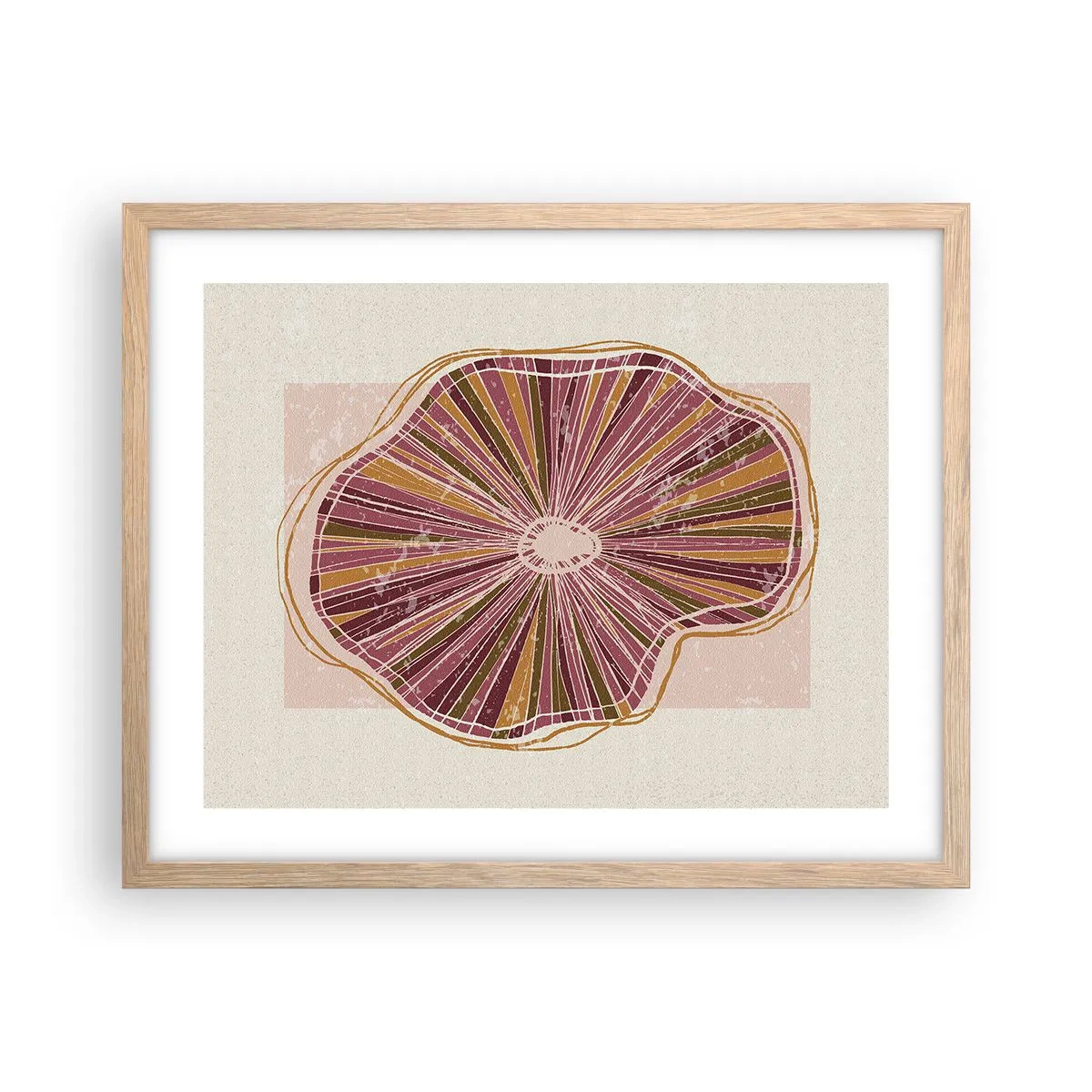 Poster in light oak frame - Radial Abstract - 50x40 cm