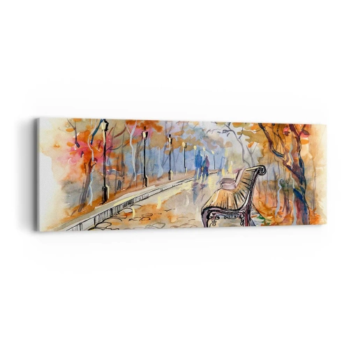 Canvas picture - Walking together into Autumn - 90x30 cm