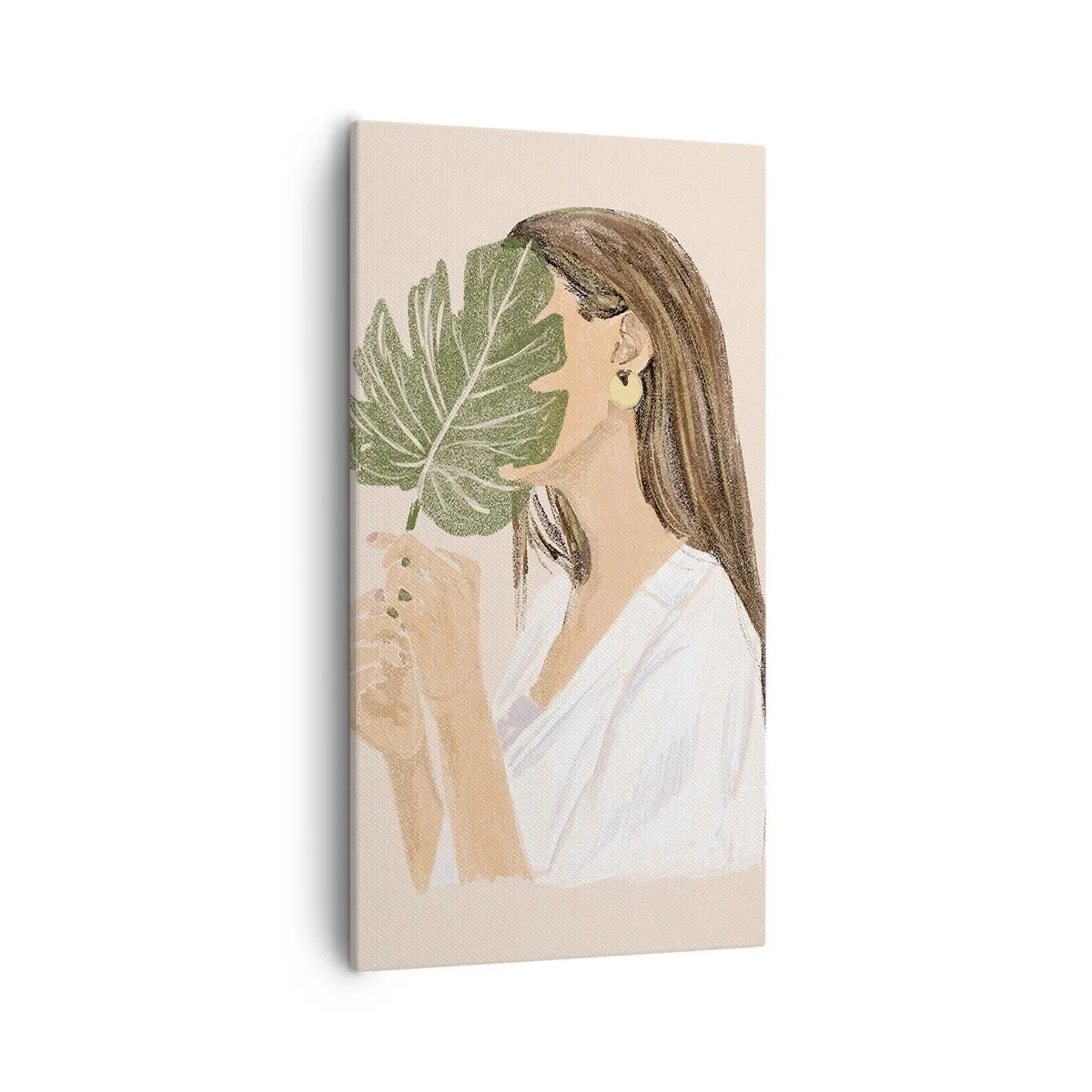 Canvas picture - Mysterious Portrait with a Fan - 55x100 cm