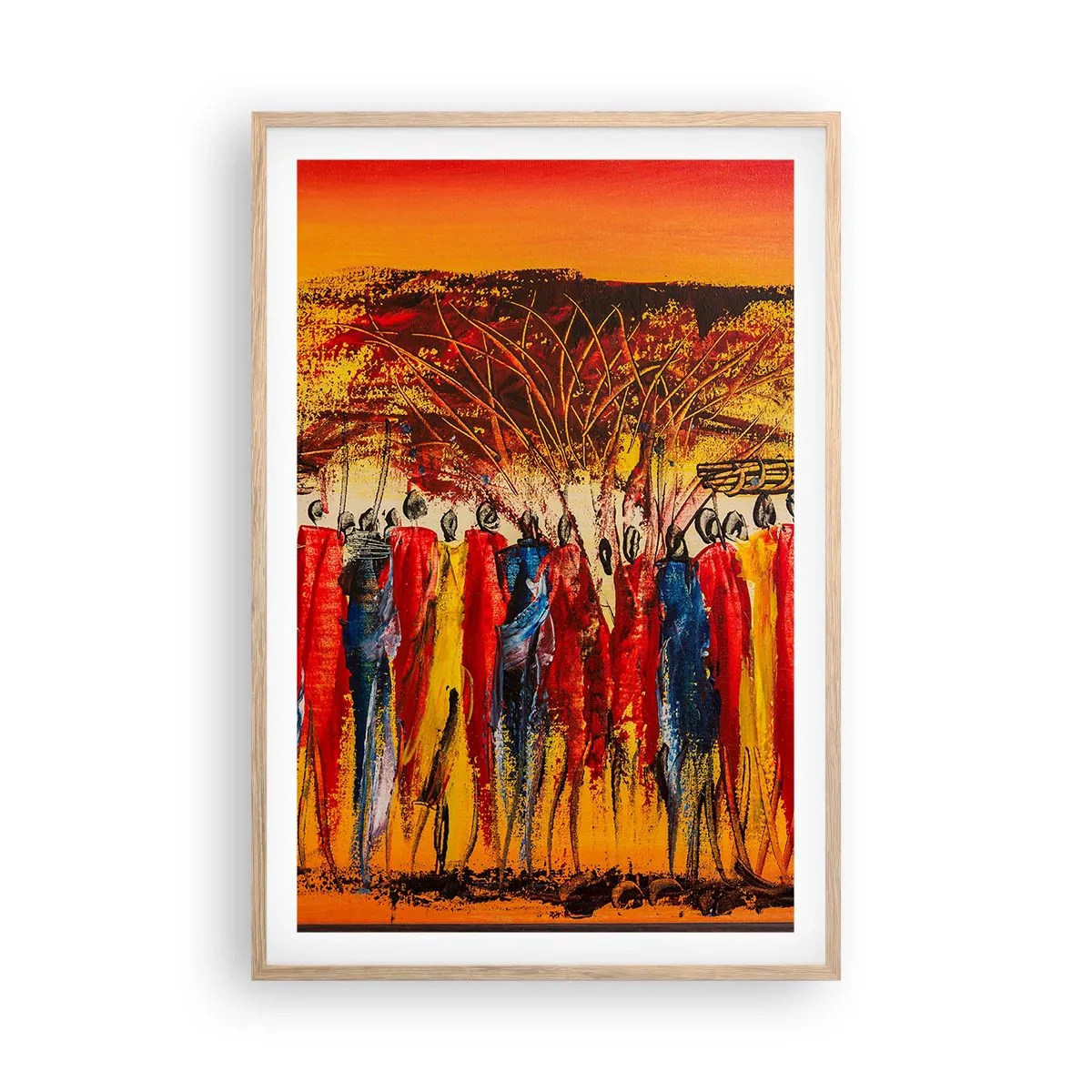 Poster in light oak frame - Marching in the Rhythm of Tam-tam - 61x91 cm