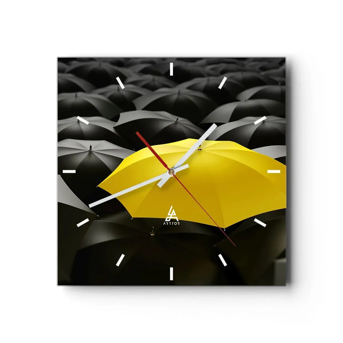 Wall clock - Clock on glass - Goodbye Sadness - 30x30 cm