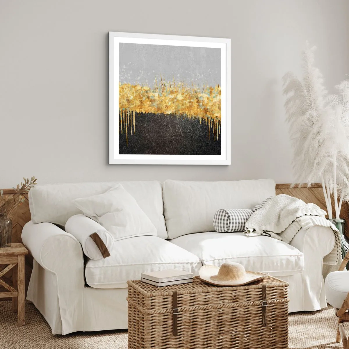 Poster in white frmae - In and Up - 50x50 cm