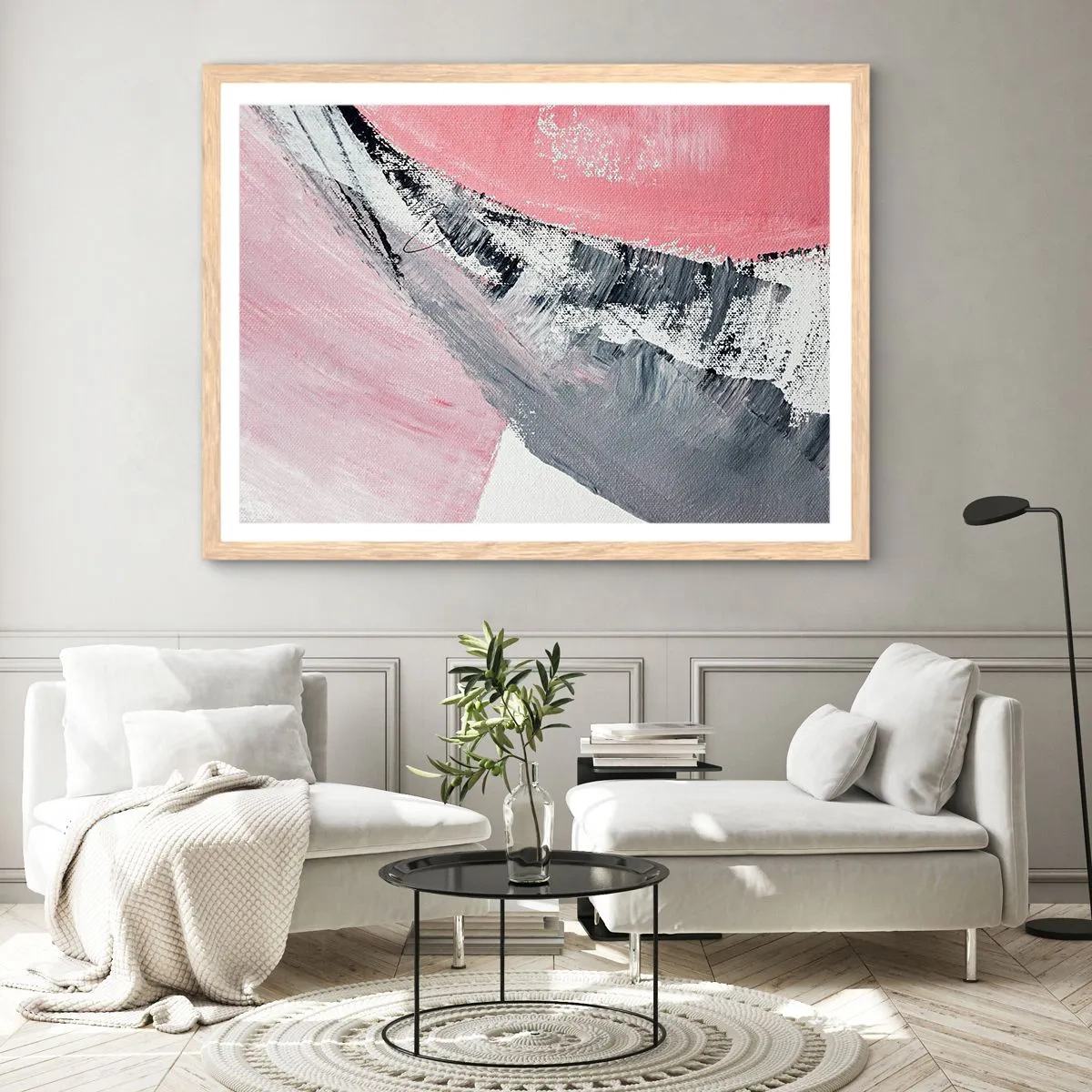 Poster in light oak frame - Fitted Composition - 100x70 cm