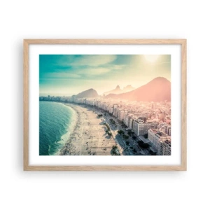 Poster in light oak frame - Eternal Holiday in Rio - 50x40 cm