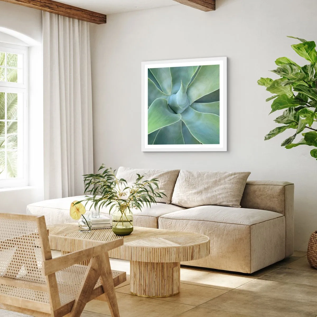 Poster in white frmae - Birth of Green - 40x40 cm