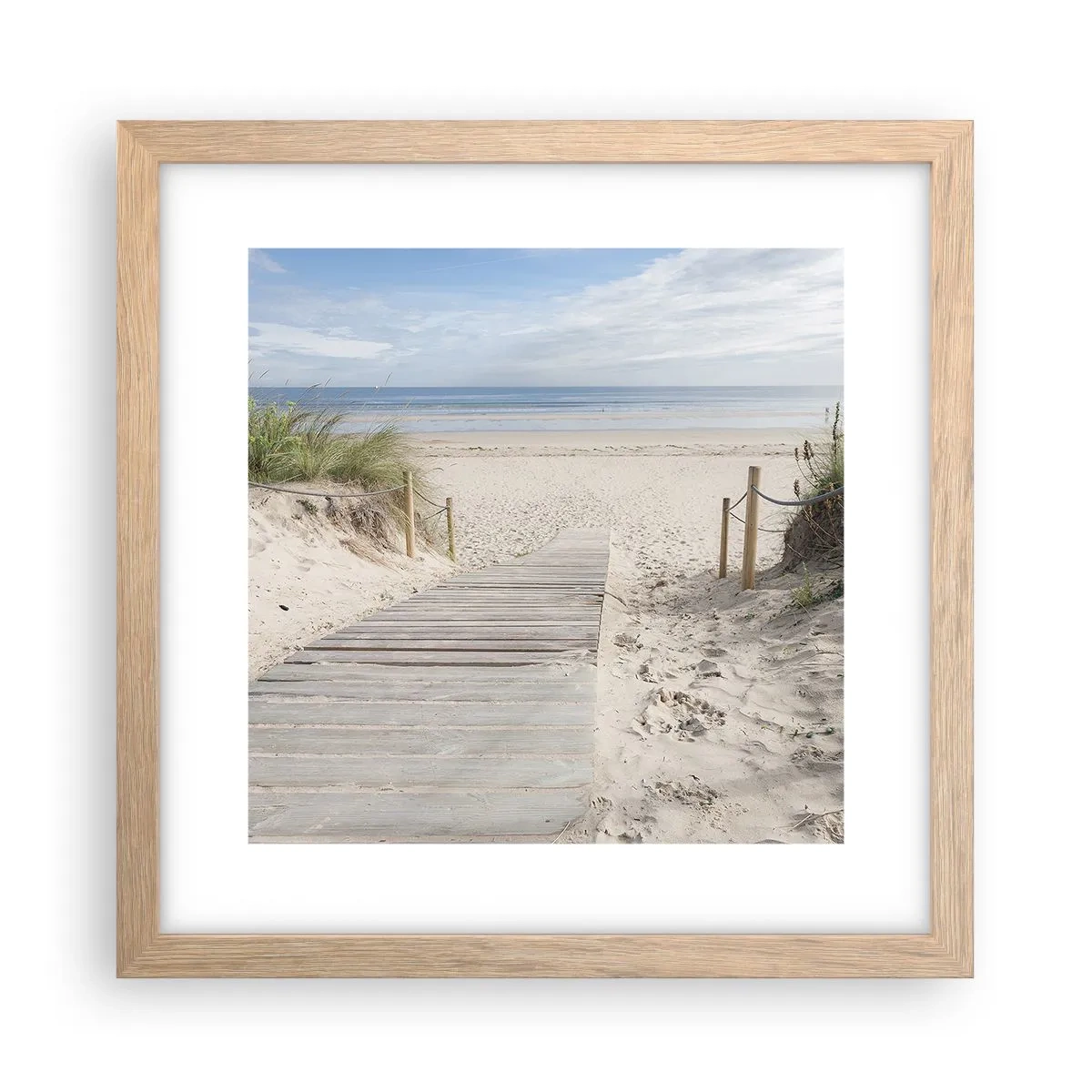 Poster in light oak frame - Until the Horizon - 30x30 cm
