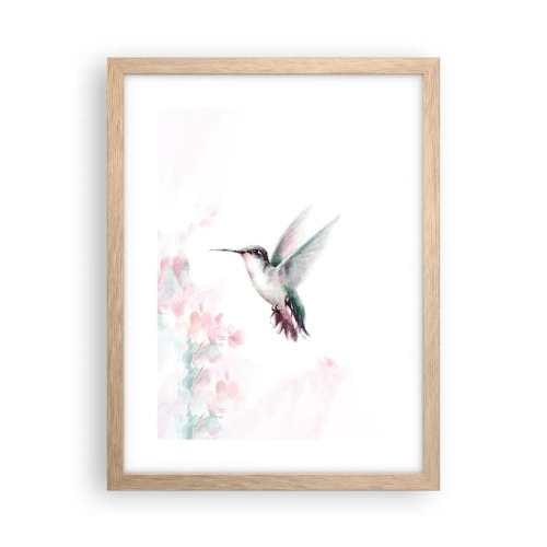 Poster in light oak frame - Stopped in Flutter - 30x40 cm