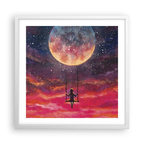 Poster in white frmae - Swinging in the Clouds - 50x50 cm