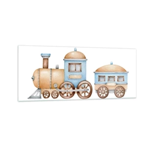 Glass picture - Standing at the Station… - 100x40 cm