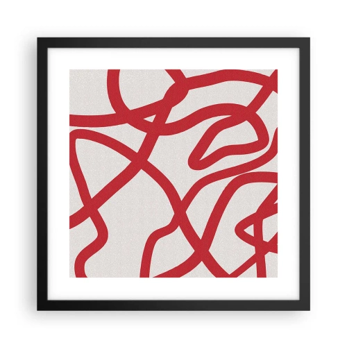 Poster in black frame - Red on White - 40x40 cm
