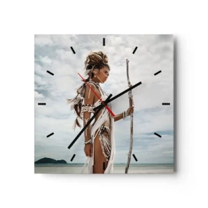 Wall clock - Clock on glass - Queen of the Tropics - 30x30 cm