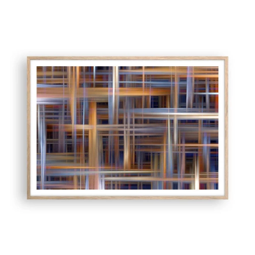 Poster in light oak frame - Light Woven - 100x70 cm