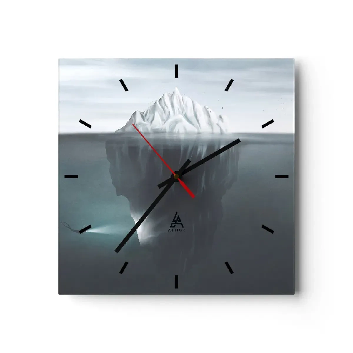 Wall clock - Clock on glass - Underwater Secret - 30x30 cm